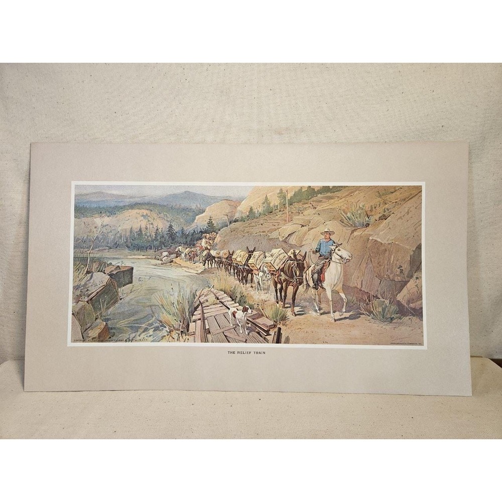 Vintage‎ Western Lithograph Prints Set – Pioneer & Frontier Scenes 014489